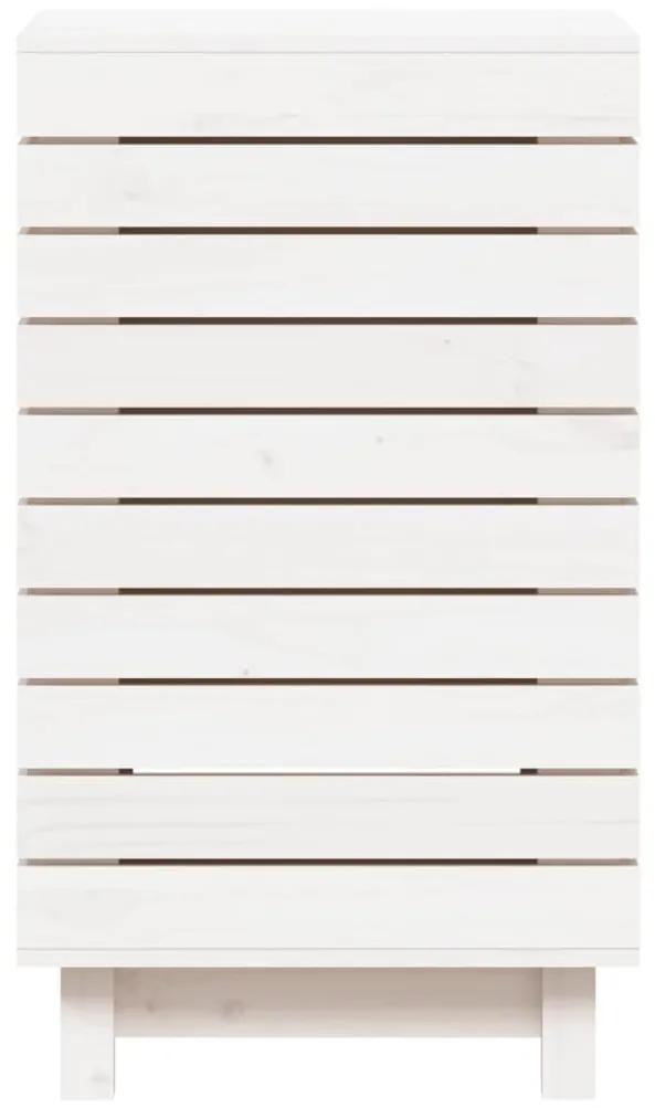 vidaXL Καλάθι Ρούχων Λευκό 44x44x76 εκ. από Μασίφ Ξύλο Πεύκου