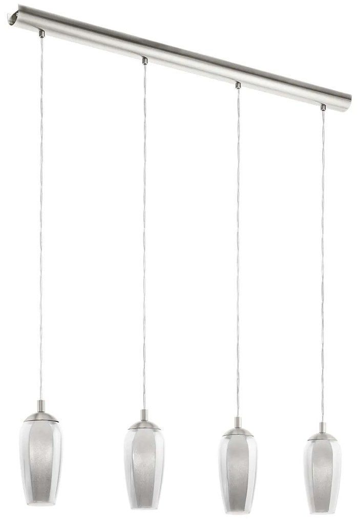Φωτιστικό Οροφής Led Farsala 96344 Black-Clear Eglo Metal, Glass