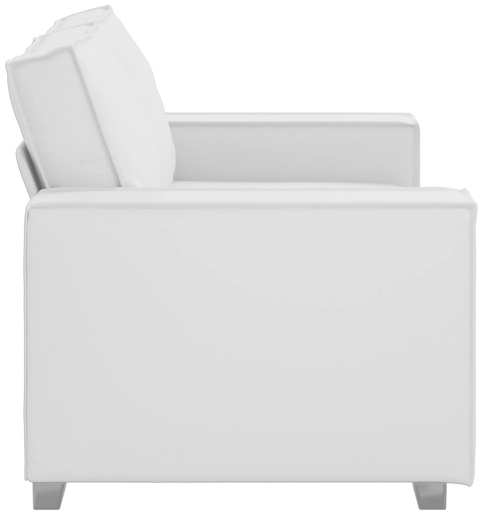 vidaXL Καναπές Loveseat 160 εκ με μαξιλάρι Λευκό Τεχνητό δέρμα
