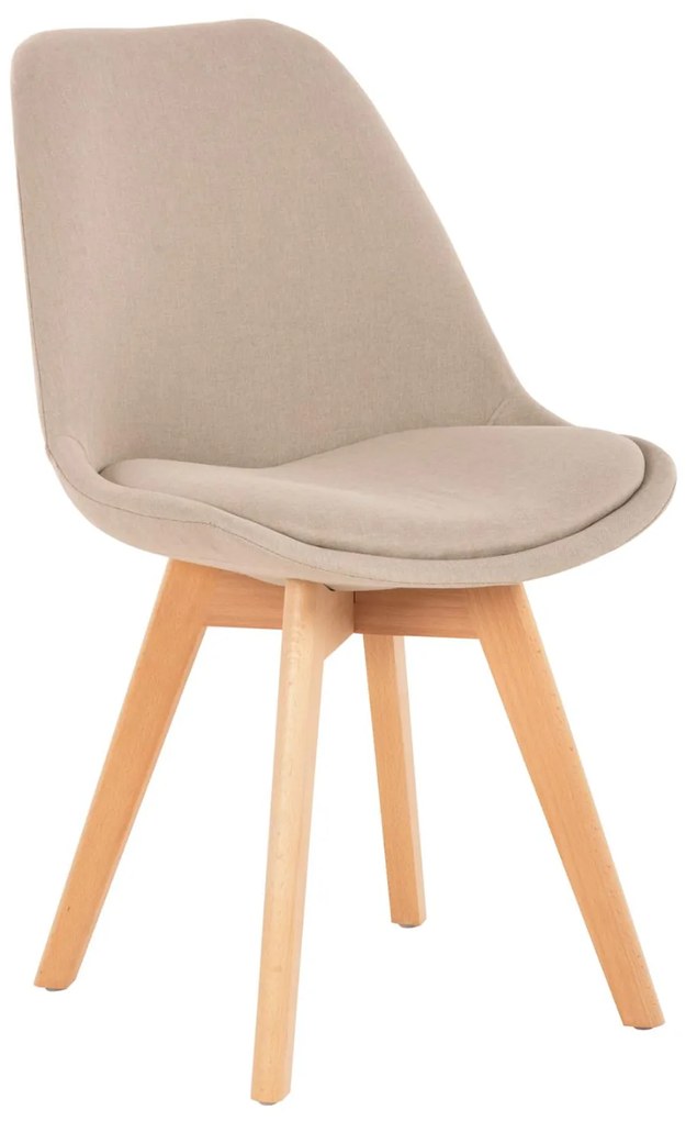 Καρέκλα VEGAS Πόδια Οξιάς και Μπέζ ύφασμα 48x58x80Υεκ. 4αδα 48x58x80 εκ.