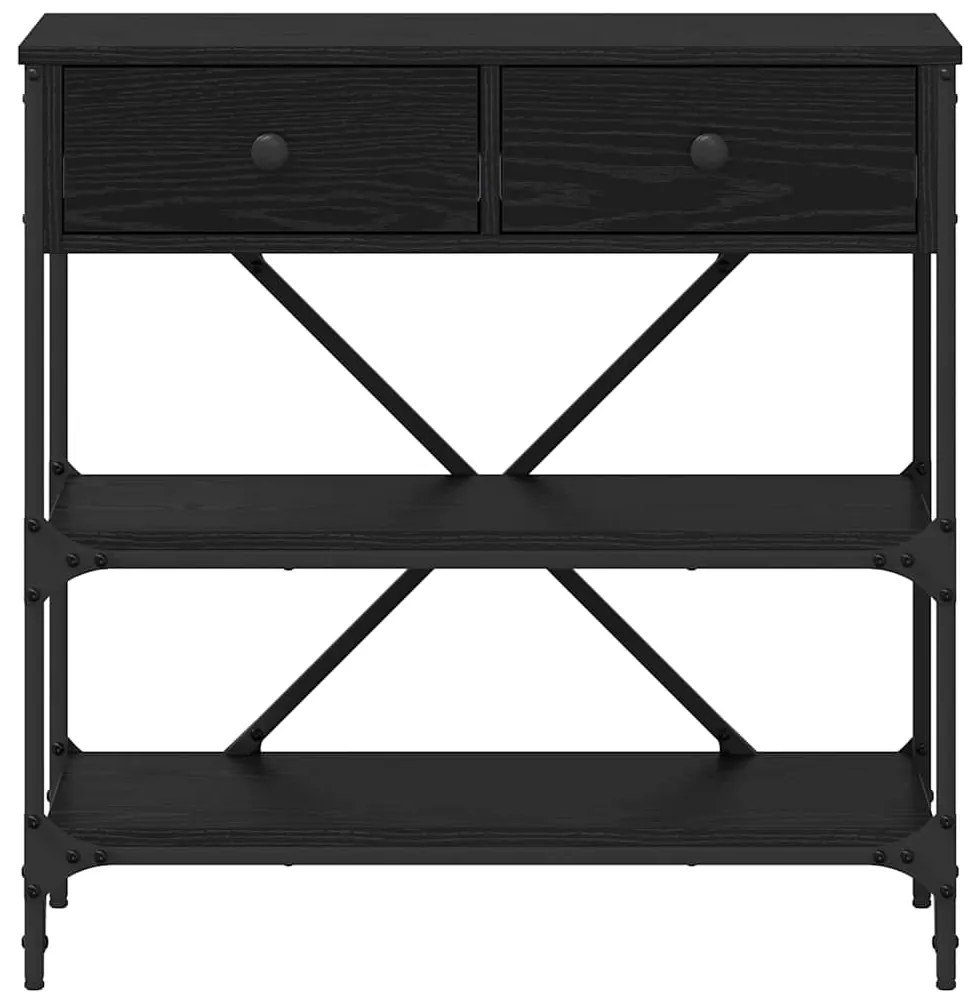 vidaXL Τραπέζι κονσόλας με συρτάρι Μαύρη Οξυά 100 x 34,5 x 75 εκ. ξύλο