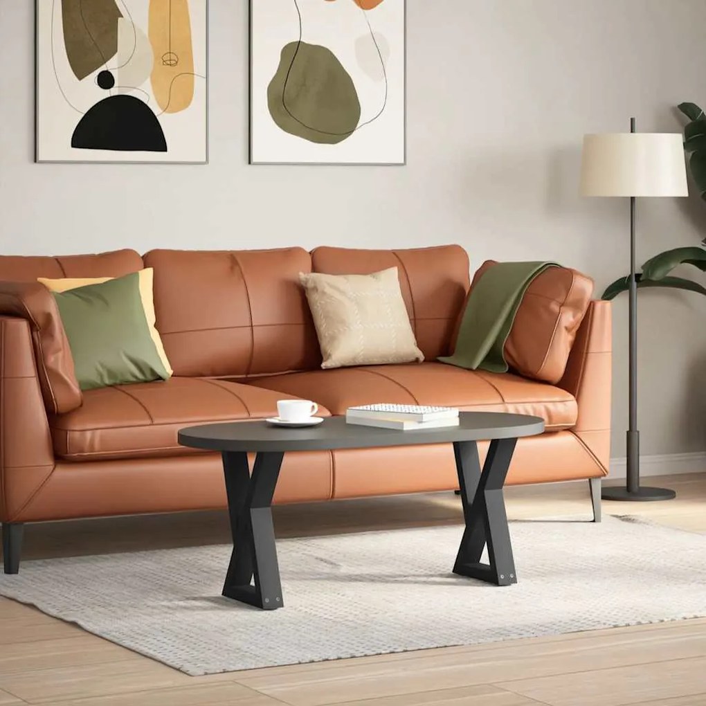 vidaXL Πόδια Τραπεζιού Σαλονιού 2 τεμ. Μαύρο 28x(42-43,3) εκ. Ατσάλι