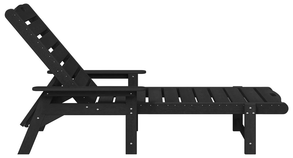 vidaXL Ξαπλώστρες 2 τεμ Μαύρη 162x53x98.5 εκ HDPE