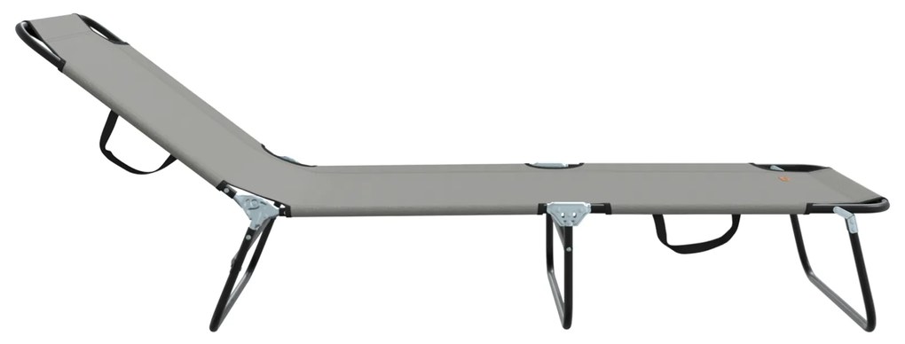 vidaXL Πτυσσόμενη ξαπλώστρα 2 pcs Γκρι 56 x 189 x 87 εκ. ύφασμα