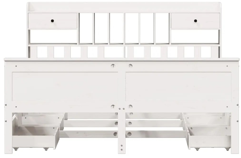 vidaXL Κρεβάτι Βιβλιοθήκη Χωρίς Στρώμα 180x200 εκ Μασίφ Ξύλο Πεύκου