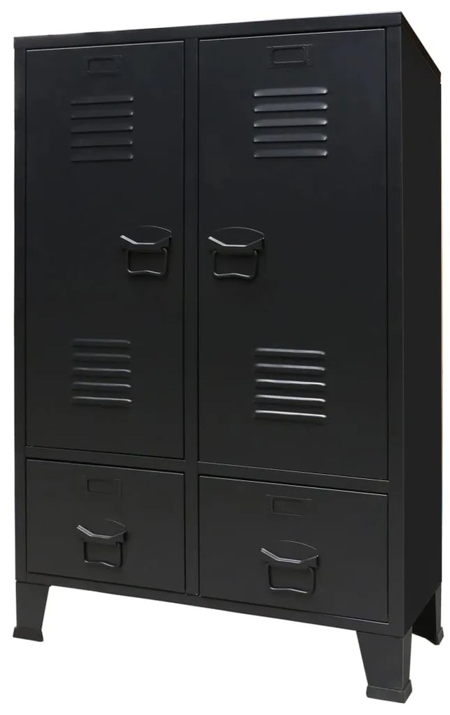 vidaXL Ντουλάπι με Βιομηχανικό Στιλ Μαύρο 67 x 35 x 107 εκ. Μεταλλικό