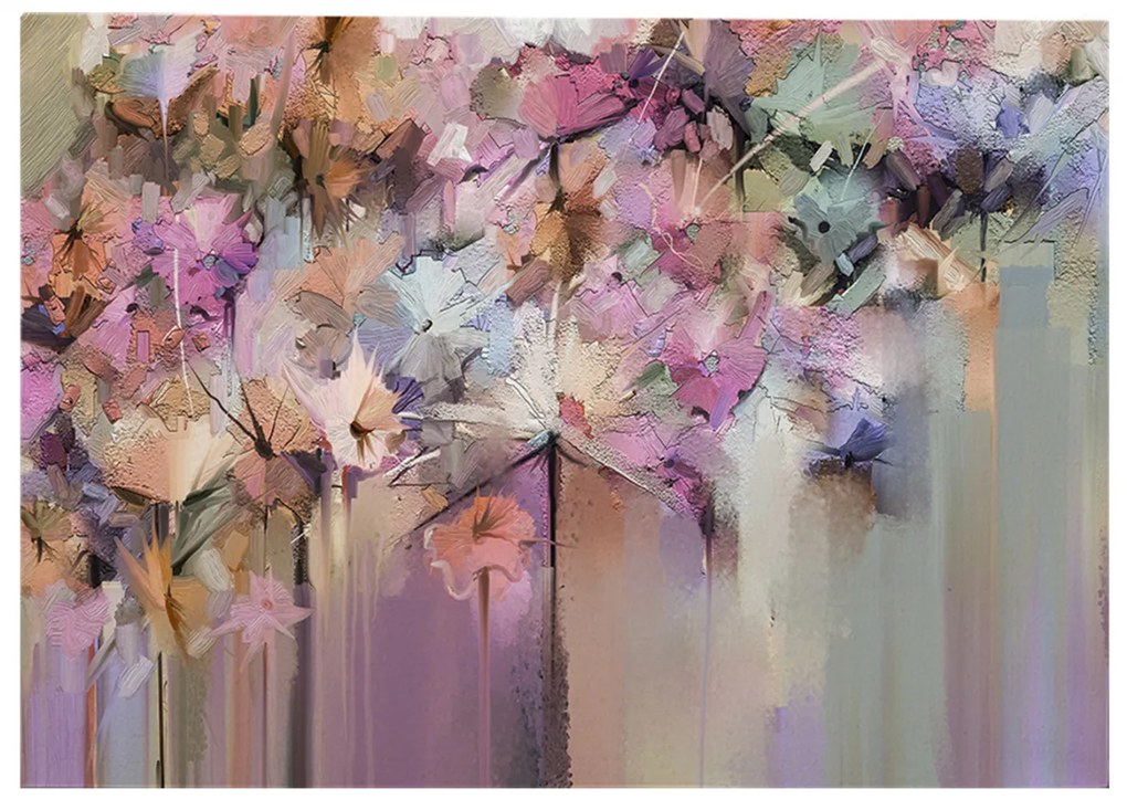 ΠΙΝΑΚΑΣ ΚΑΜΒΑΣ PASTEL FLOWERS HM7197.03 100X3X70 εκ.