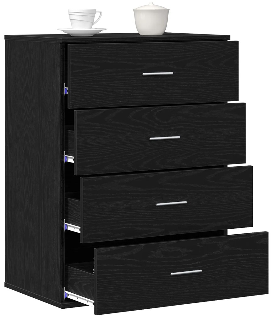 vidaXL Πλαϊνό γραφείο Μαύρη δρυς 60 x 39 x 80 εκ Επεξεργασμένο ξύλο