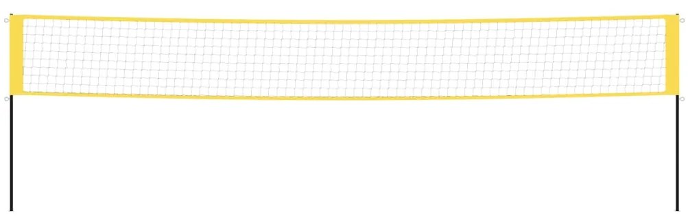 vidaXL Φιλέ Μπάντμιντον Κίτρινο και Μαύρο 600 x 155 εκ. Ύφασμα PE