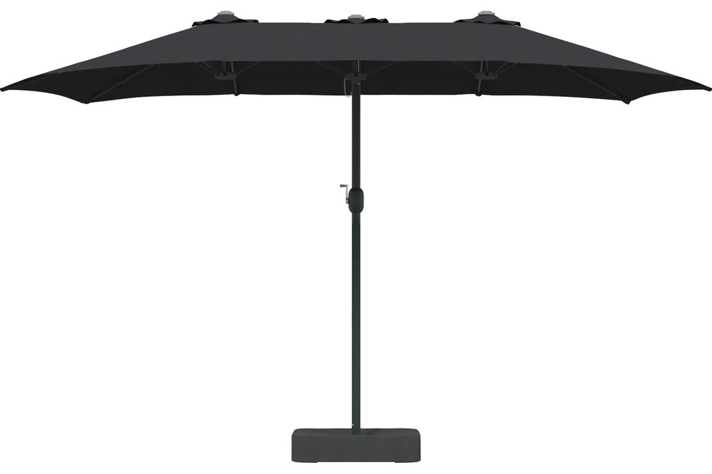 vidaXL Ομπρέλα Κήπου Μαύρο 385 x 209 x 244 εκατοστά ύφασμα