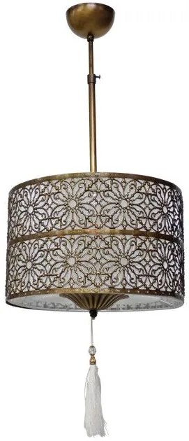 Κρεμαστό Φωτιστικό Οροφής 1xE27 Οργάντζα Damascus Heronia Lighting 14-0286 Μπρονζέ