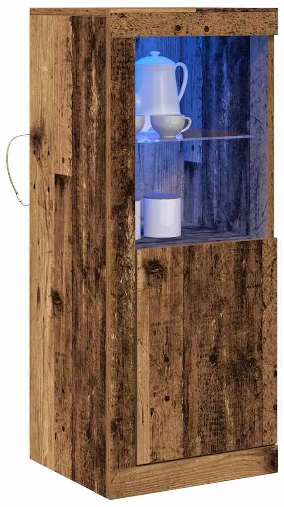 vidaXL Πλευρικό Τραπέζι LED Καφέ 41 x 37 x 100 εκ Επεξεργασμένο ξύλο