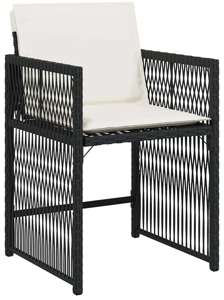 vidaXL Σέτ φαγητού για κήπο 5 pcs Μαύρο συνθετικό ρατάν