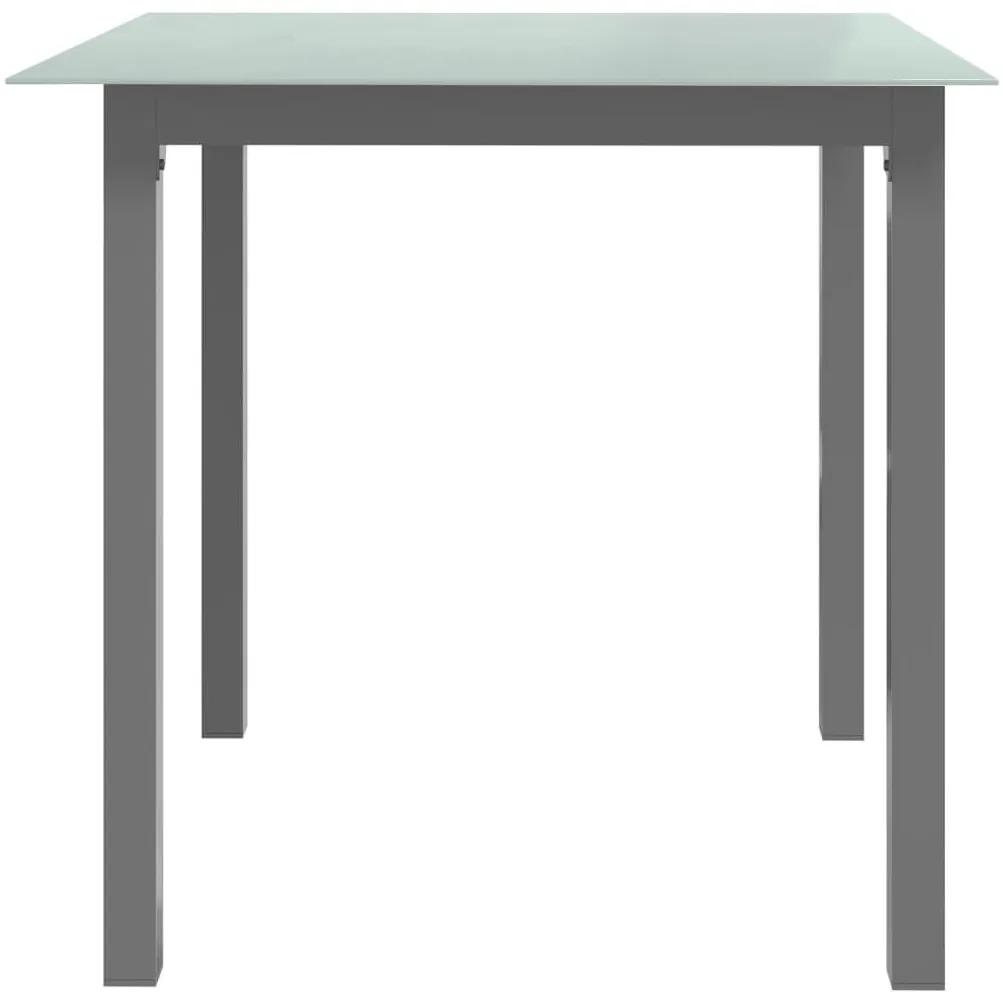 Τραπέζι Κήπου Ανοιχτό Γκρι 80x80x74 εκ. από Αλουμίνιο / Γυαλί - Γκρι