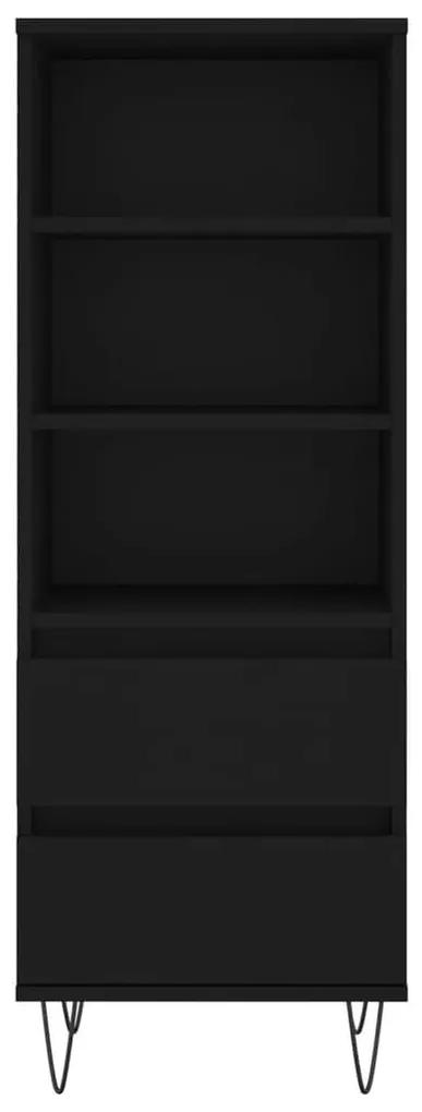 Ντουλάπι Μαύρο 40 x 36 x 110 εκ. από Επεξεργασμένο Ξύλο - Μαύρο