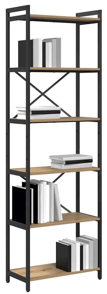 vidaXL Βιβλιοθήκη artisan δρυς 60 x 30 x 188 εκ Επεξεργασμένο ξύλο
