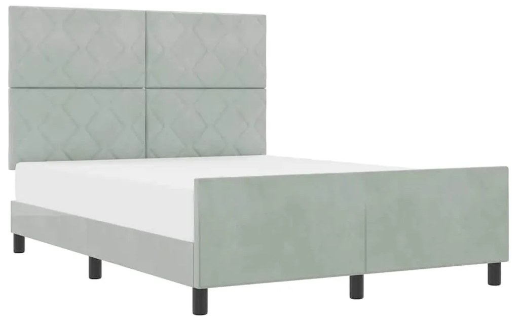 vidaXL Σκελετός Κρεβατιού Ανοιχτό γκρι 160 x 200 cm Βελούδο