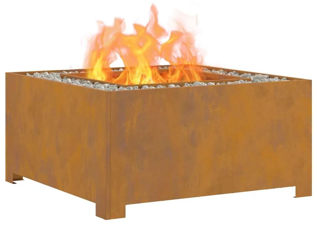 vidaXL Φωτιά Καφέ 80 x 80 x 40 cm Ατσάλι σκληρυθέν στον αέρα