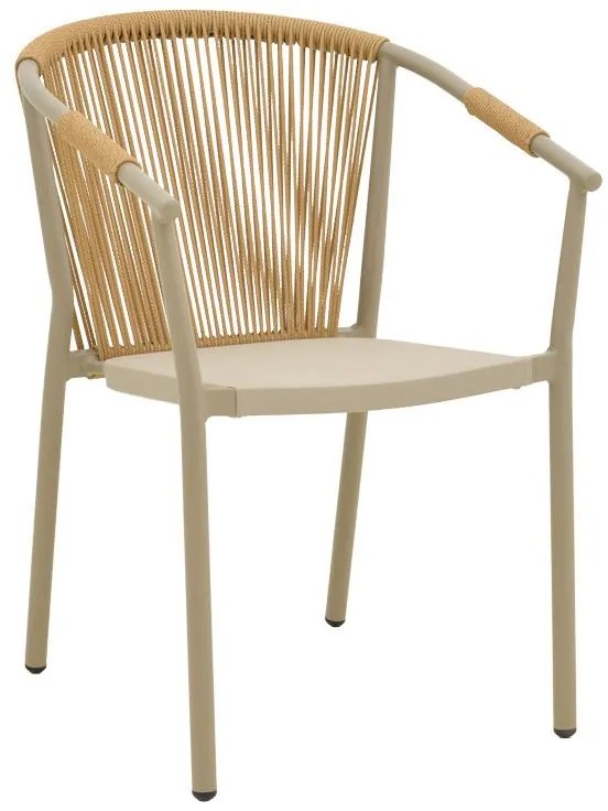 Καρέκλα - Πολυθρόνα Convince αλουμινίου στοιβαζόμενη με καφέ σκελετό-textilene-pe rattan 56x63x82 εκ. 56x63x82 εκ.