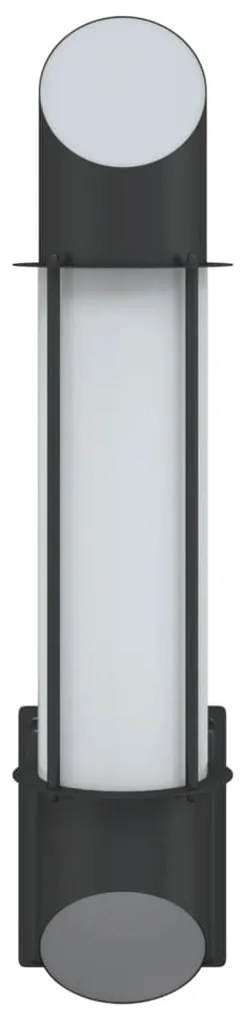 vidaXL Φωτιστικό Τοίχου Εξωτερικού Χώρου Μαύρο από Ανοξείδωτο Ατσάλι