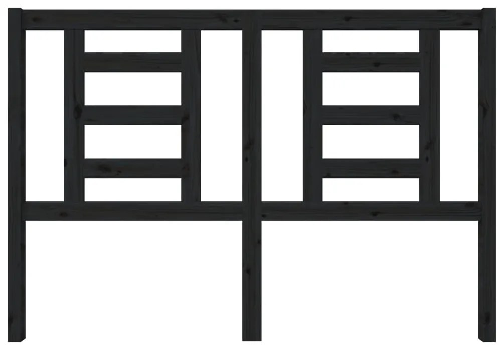 vidaXL Κεφαλάρι Κρεβατιού Μαύρο 146 x 4 x 100 εκ. Μασίφ Ξύλο Πεύκου