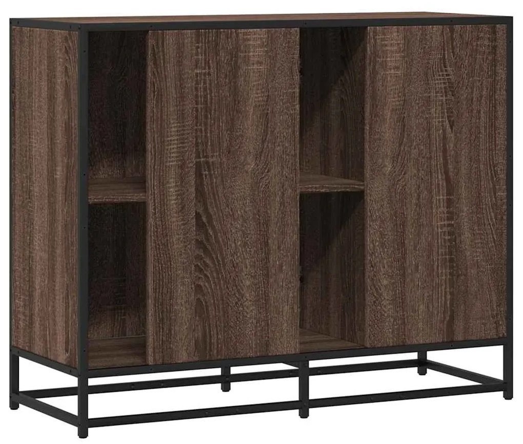 vidaXL Sideboard καφέ δρυς 92x35x76 cm Ξύλινο μηχανουργικό ξύλο