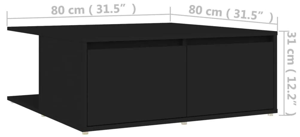 Τραπεζάκι Σαλονιού Μαύρο 80 x 80 x 31 εκ. από Μοριοσανίδα - Μαύρο
