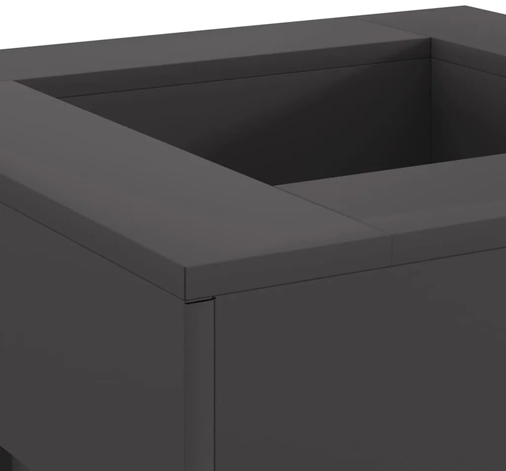 vidaXL Μαύρη Τετράγωνη Φωτιά 60x60x30 εκ. Χάλυβας