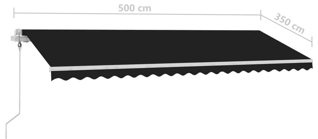 Τέντα Αυτόματη Ανεξάρτητη Ανθρακί 500 x 350 εκ. - Ανθρακί