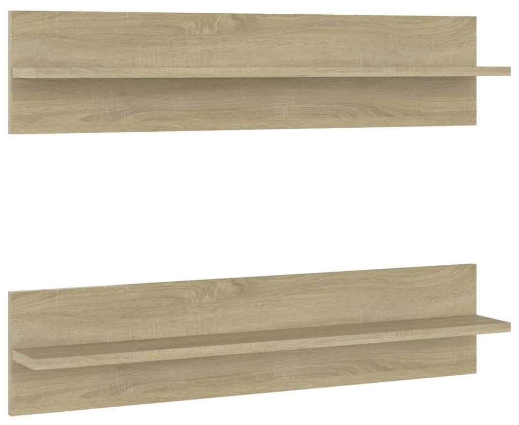 vidaXL Ραφιέρες Τοίχου 2 τεμ. Sonoma Δρυς 80 x 11,5 x 18εκ Μοριοσανίδα