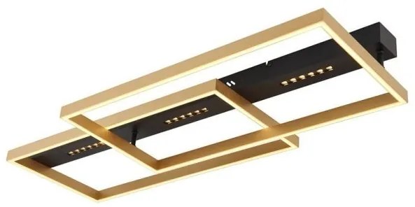 Πλαφονιέρα Φωτιστικό Οροφής LED 54W Μαύρο-Χρυσό 2460Lm Luffy 48461-54 Globo Lighting-48461-54-Μαύρο-Χρυσό 48461-54