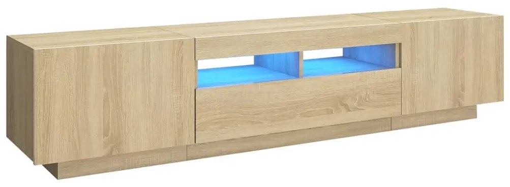 vidaXL Έπιπλο Τηλεόρασης με LED Sonoma Δρυς 180 x 35 x 40 εκ.