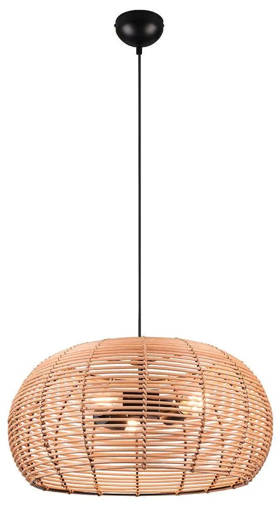 Φωτιστικό Οροφής Inga 312200336 Φ50x150cm 3xE27 40W Natural-Black Trio Lighting