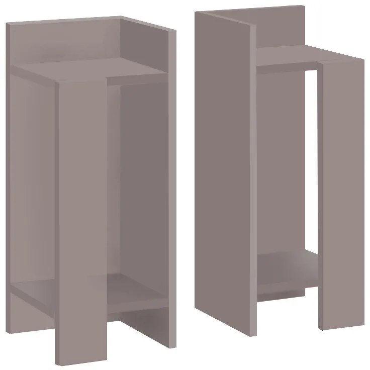 Megapap Κομοδίνο Elos Σετ 2 Τεμαχίων Ανοιχτή Μόκα 25x27x60εκ.
