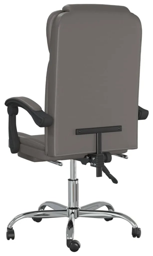 vidaXL Καρέκλα Γραφείου Ανακλινόμενη Γκρι Συνθετικό δέρμα