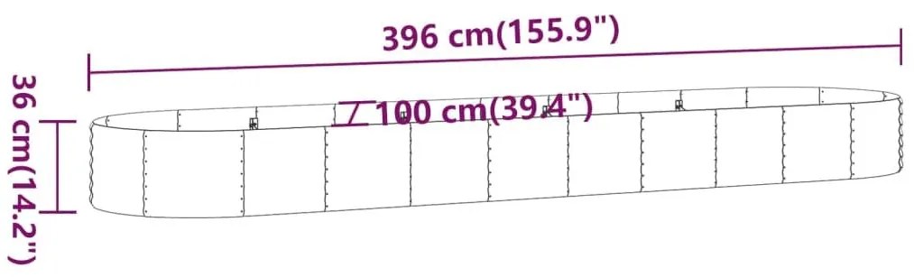 Ζαρντινιέρα Ασημί 507x100x36 εκ. Ατσάλι με Ηλεκτρ. Βαφή Πούδρας - Ασήμι