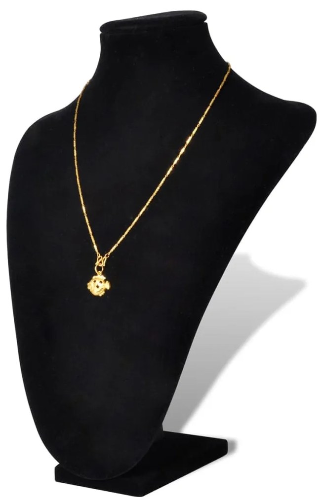 Μπούστο για Κολιέ / Βάση Κοσμημάτων 2 τεμ. Μαύρο 23x11,5x30 εκ Βελουτέ