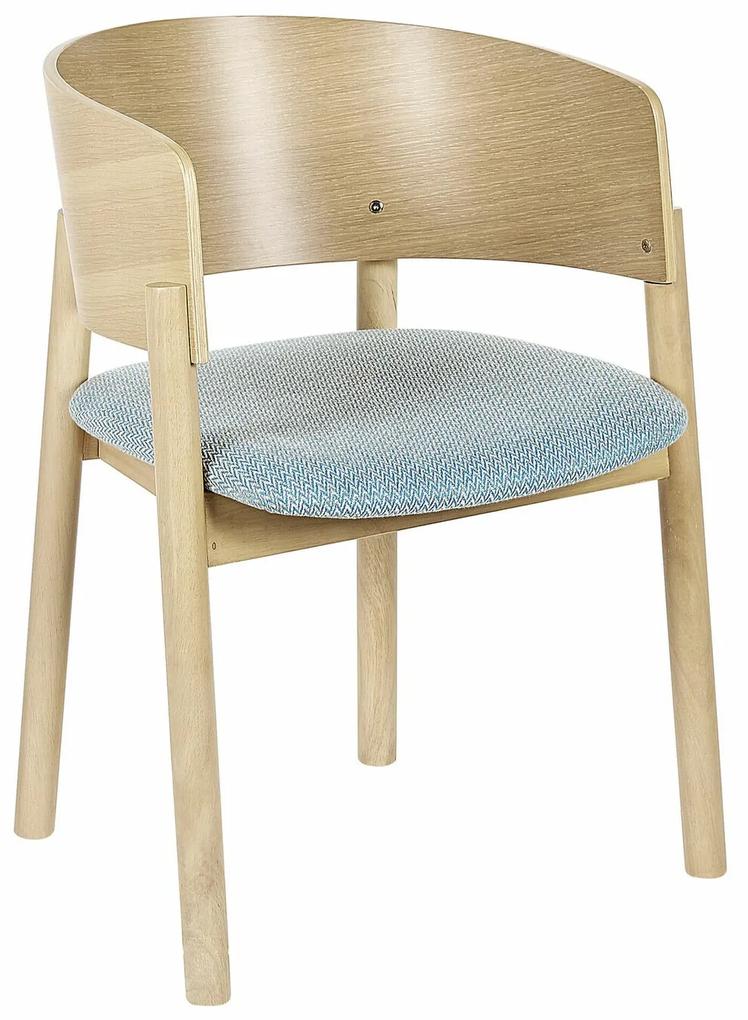 Καρέκλα Berwyn 1604, Μπλε, Ανοιχτό χρώμα ξύλου, 74x56x47cm, 6 kg, Ταπισερί, Ξύλινα, Φυσικό ξύλο καπλαμά, Μπράτσα, Ξύλο: Καουτσούκ | Epipla1.gr