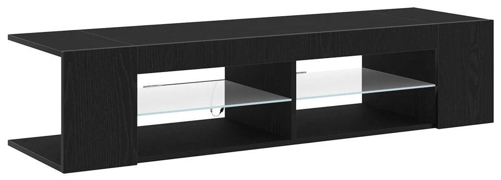 vidaXL Ντουλάπα τηλεόρασης με LED Φώτα Μαύρη Δρυς 135x39x30 εκ Επεξεργασμένο ξύλο