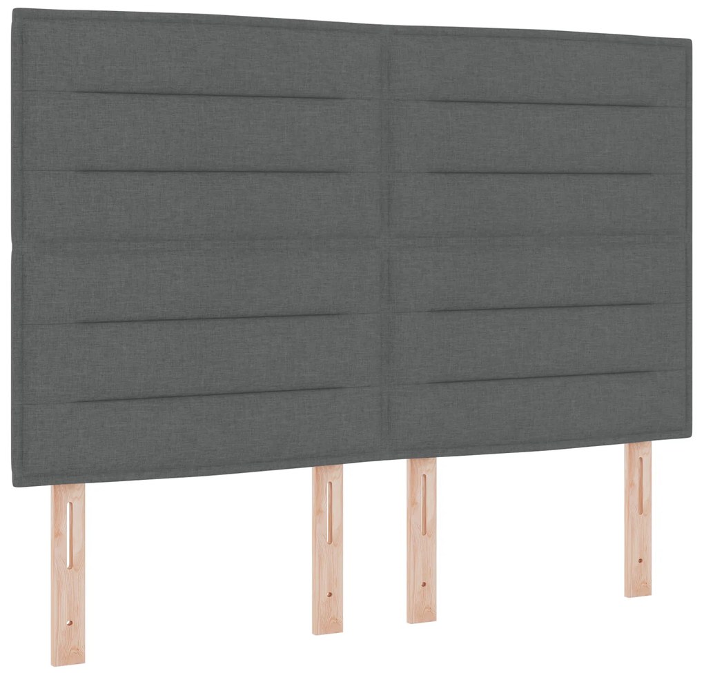 vidaXL Κρεβάτι με Στρώμα Σκούρο Γκρι 140x200 εκ. ύφασμα