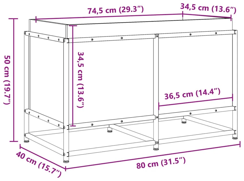 ΖΑΡΝΤΙΝΙΕΡΑ 80X40X50 ΕΚ. ΑΠΟ ΕΜΠΟΤΙΣΜΕΝΟ ΞΥΛΟ ΠΕΥΚΟΥ 847032