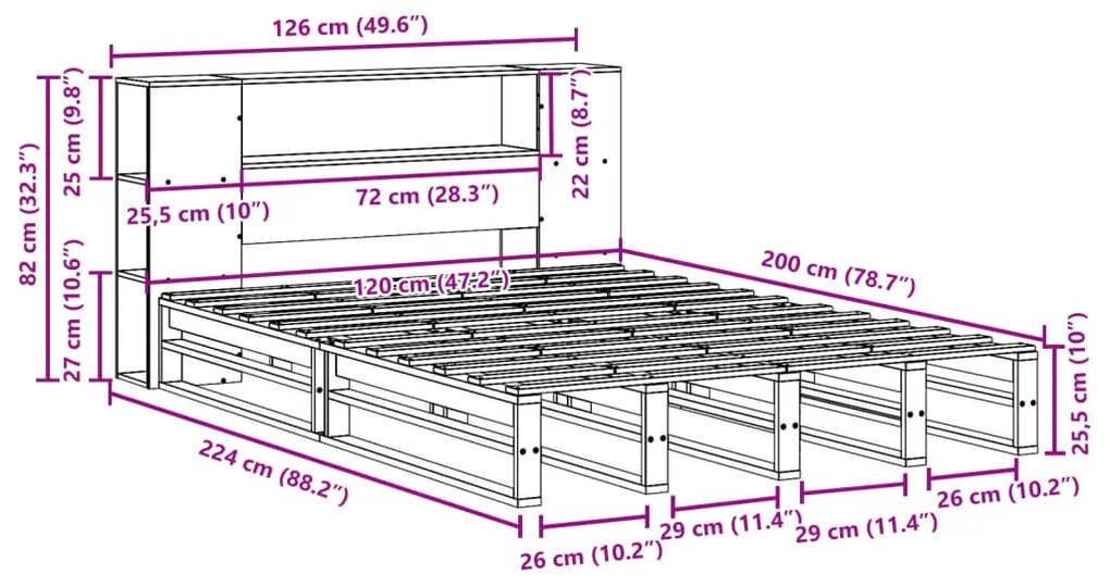 ΚΡΕΒΑΤΙ ΒΙΒΛΙΟΘΗΚΗ ΧΩΡΙΣ ΣΤΡΩΜΑ ΛΕΥΚΟ 120X200 ΕΚ ΜΑΣΙΦ ΠΕΥΚΟ 3323873