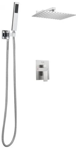 VEVOR Shower Faucet Set 12&quot; Square Rain Shower Head and Hand Set Brushed Nickel