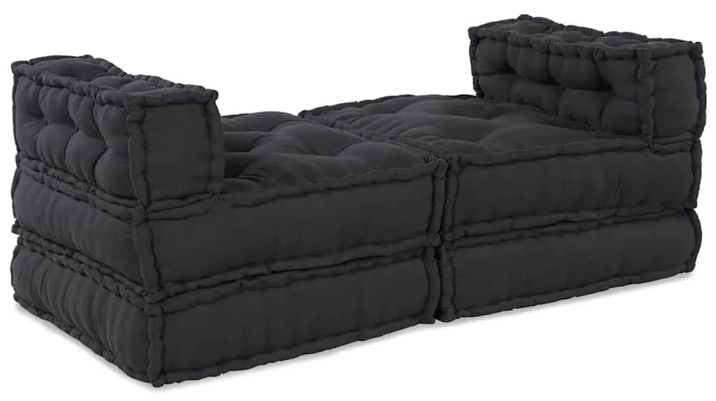 vidaXL Modular Pouffes 4 τεμάχια Ανθρακί Ύφασμα