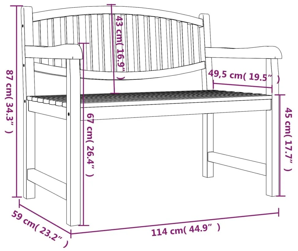 ΠΑΓΚΑΚΙ ΚΗΠΟΥ 114 X 59 X 87 ΕΚ. ΑΠΟ ΜΑΣΙΦ ΞΥΛΟ TEAK 364408