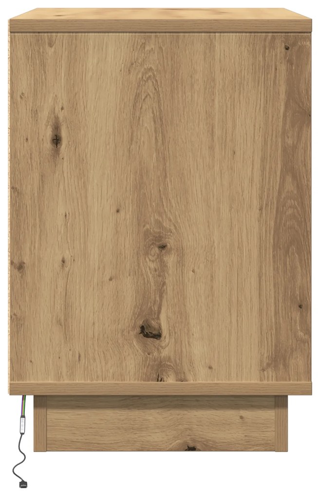 vidaXL Κομοδίνο με LED Artisan Oak 50x34,5x50 εκ.