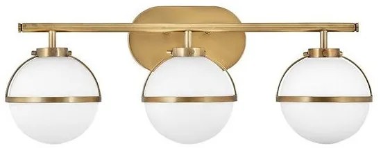 Απλίκα Φωτιστικό Μπάνιου 3xE14  Οπάλ Γυαλί  IP44 Hollis Elstead Lighting-HK-HOLLIS3-O-HB-BATH-Ορείχαλκος HK-HOLLIS3-O-HB-BATH