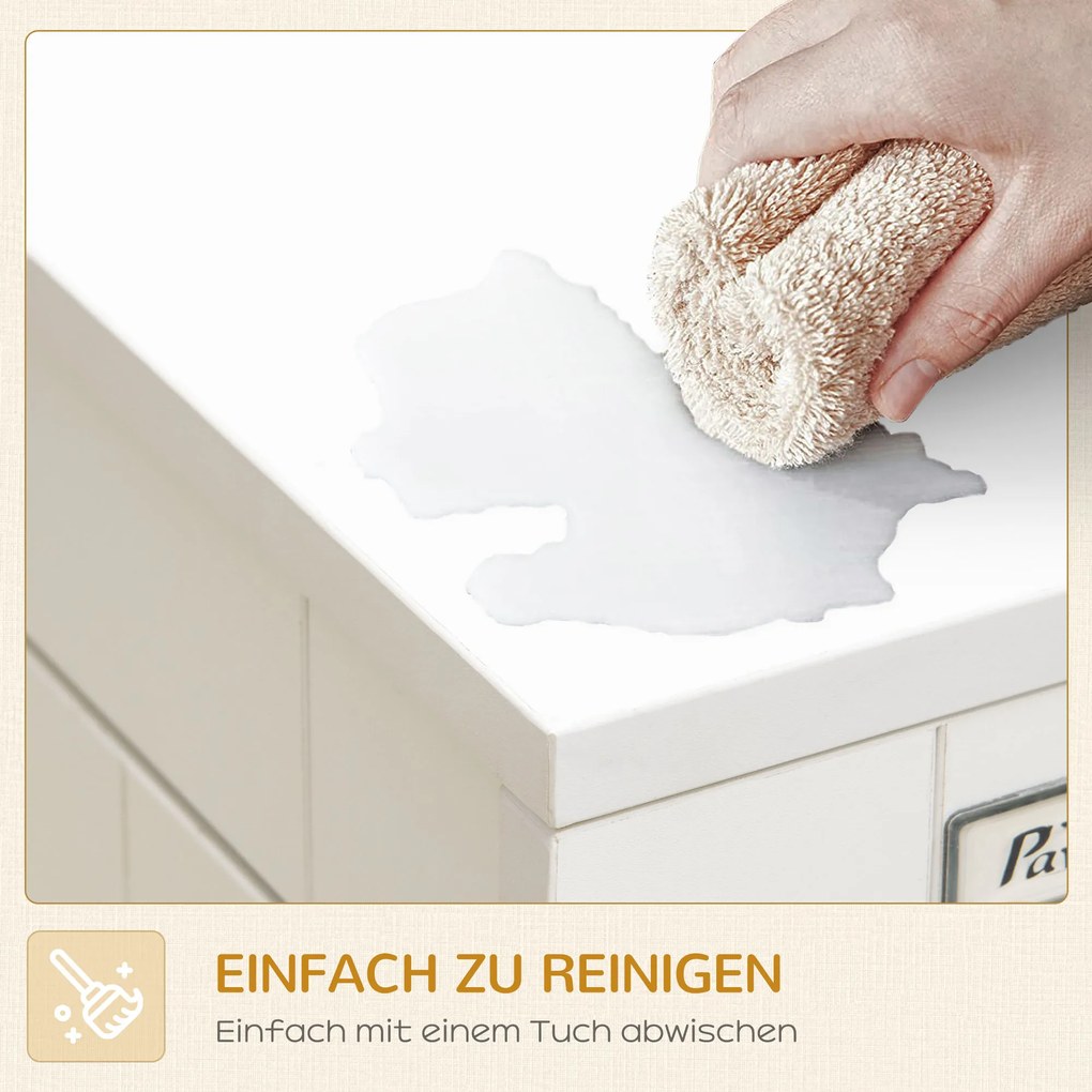 PawHut Κουτί σκύλου, με μαλακό χαλάκι, 2 πόρτες, κλειδώνει, Ατσάλι, Λευκό, 94 x 60 x 71,5 εκ.