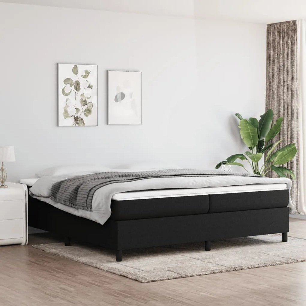 ΚΡΕΒΑΤΙ BOXSPRING ΜΕ ΣΤΡΩΜΑ ΜΑΥΡΟ 200X200 ΕΚ. ΥΦΑΣΜΑΤΙΝΟ 3144449