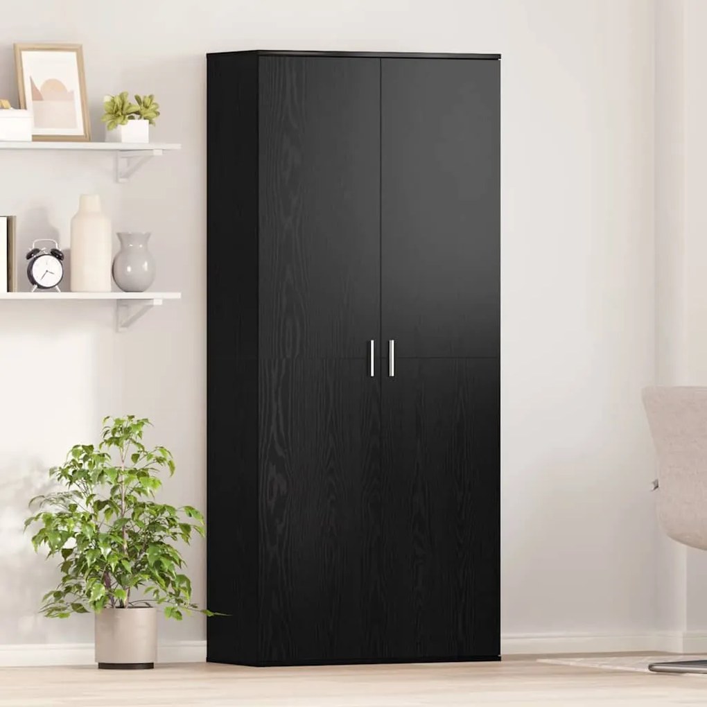 Ψηλή Ντουλάπα Μαύρη δρυς 80 x 35 x 180 εκ Επεξεργασμένο ξύλο